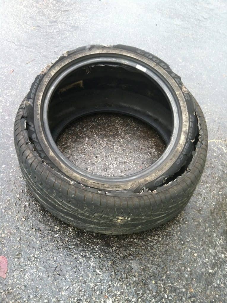 Car tyre with no treads or cracks